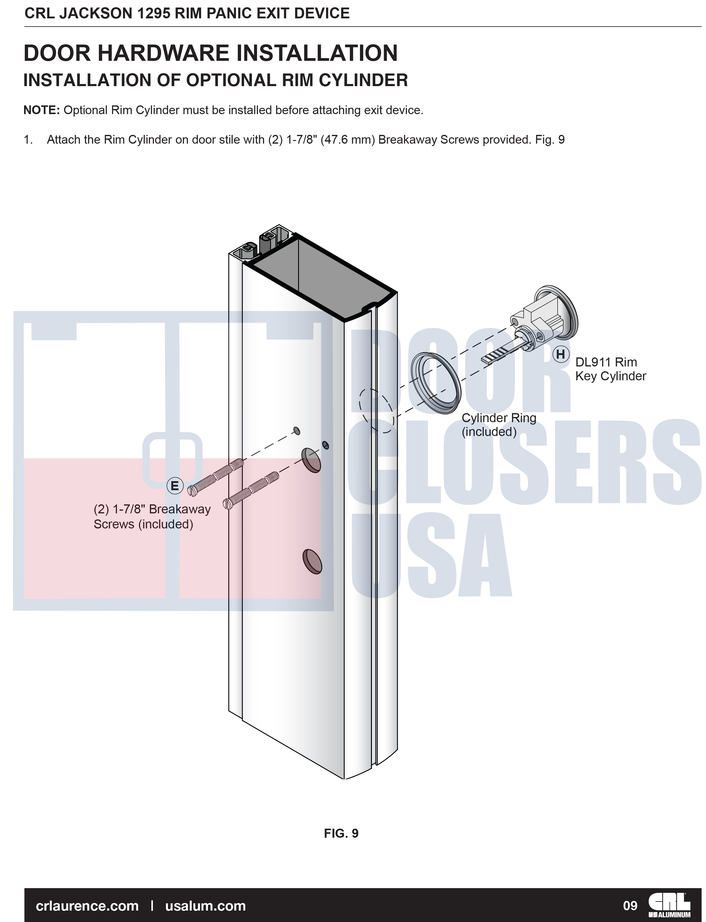 Jackson 1275 Surface Vertical Rod Installation Instructions | Door ...