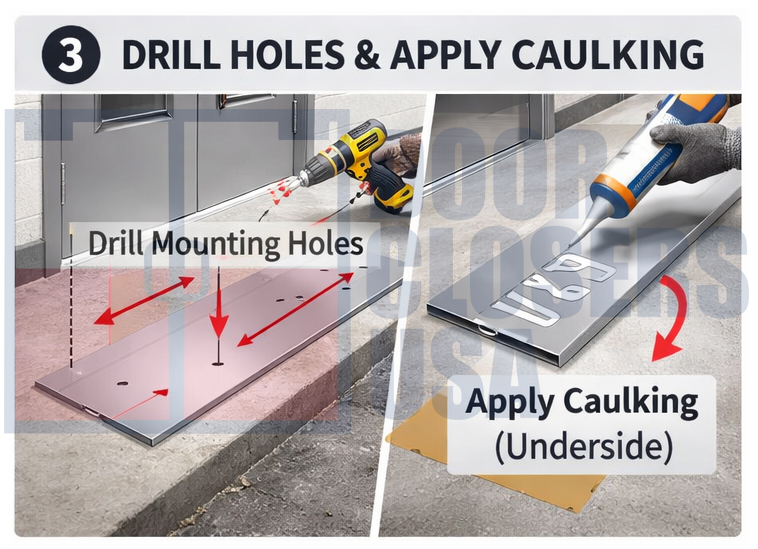 Threshold In Civil How to Install a Commercial ADA Door Threshold on Concrete - Hollow ...