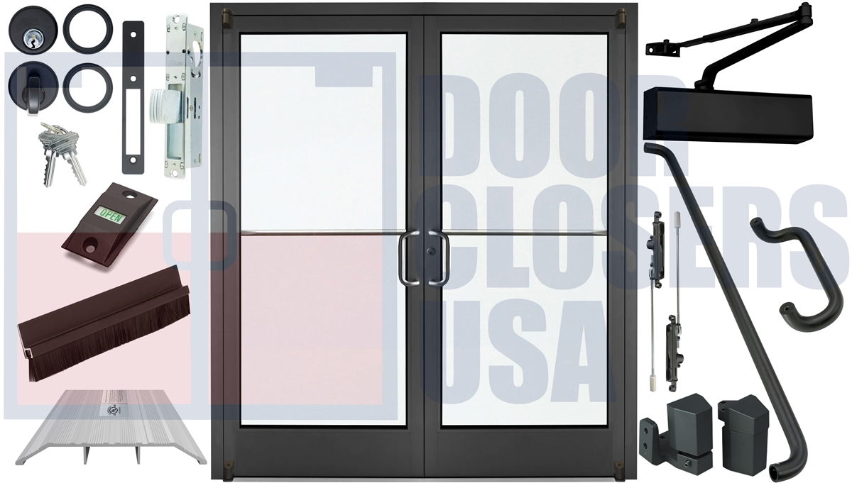 6070) 72 in. x 84 in. Commercial ADA Door Pair, Double Swing