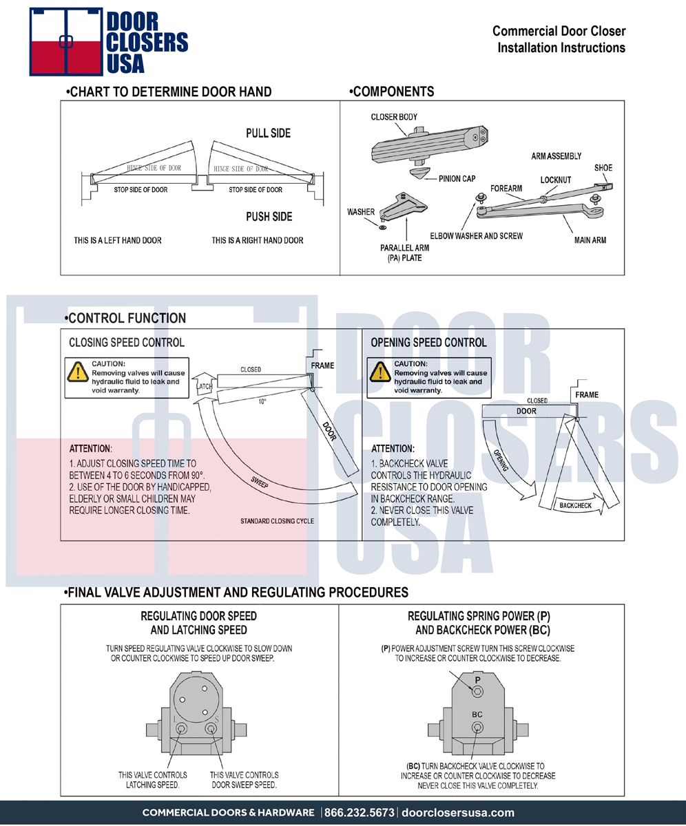 Asa R27942 9-1/16 in. x 3/4 in. Grade 1 Door Closer - Aluminum Finish