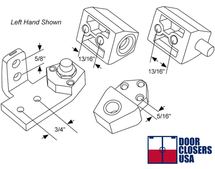 Storefront Door Hardware Adams Rite Style Top & Bottom Pivot Hinge Set ...